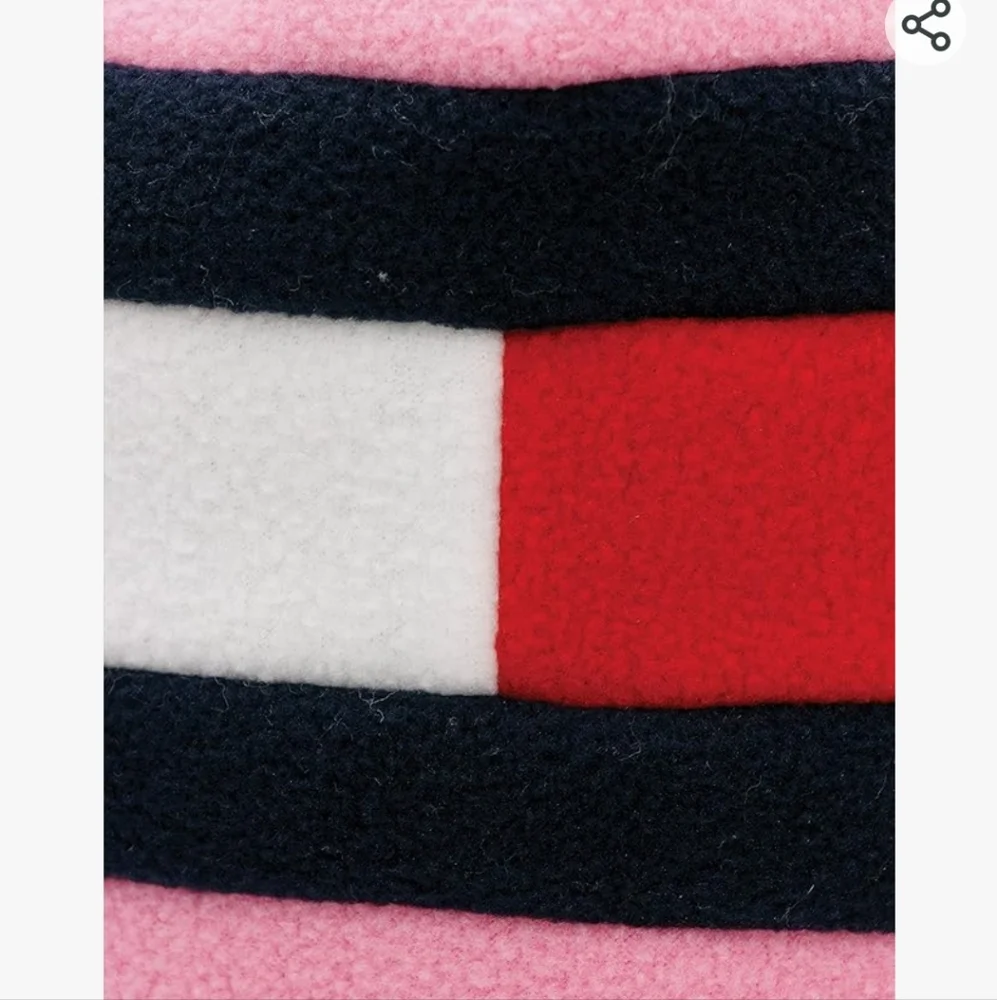 TOMMY HILFIGER Girls Fleece Flag Earflap Hat in Rose Shadow Girls 8-16 BNWT $60